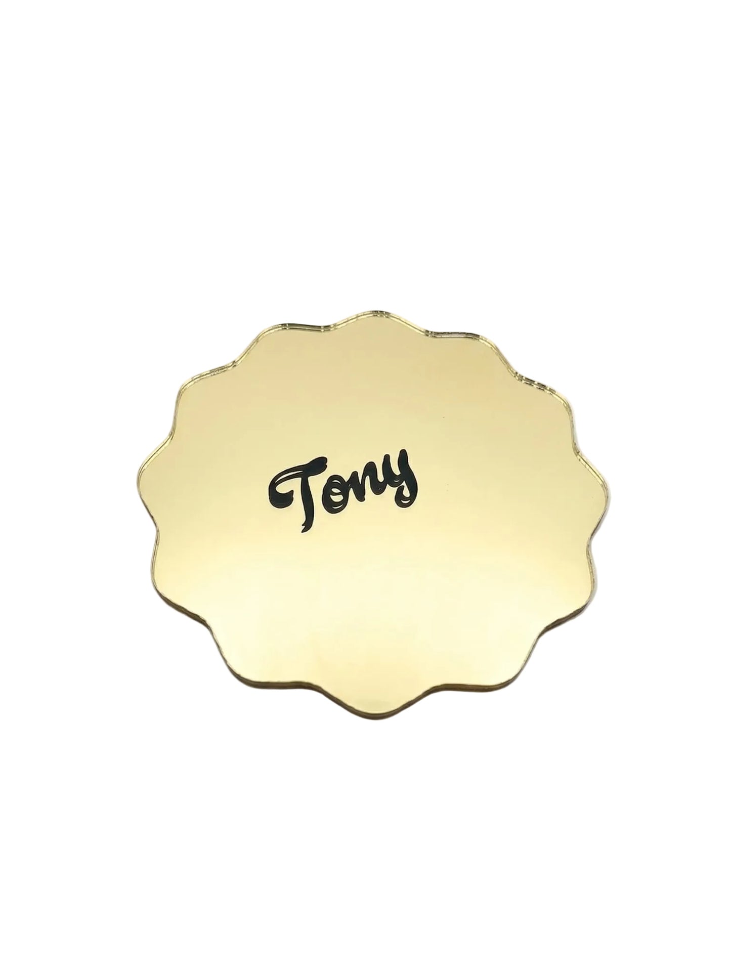 Mirror effect gold place card