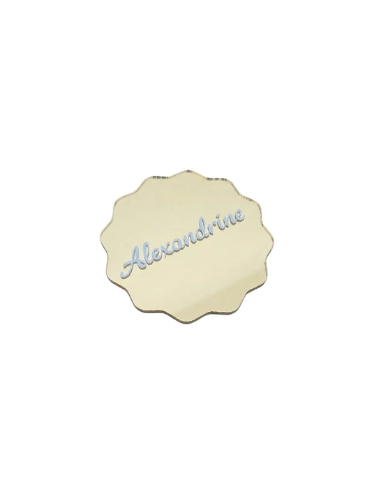 Mirror effect gold place card