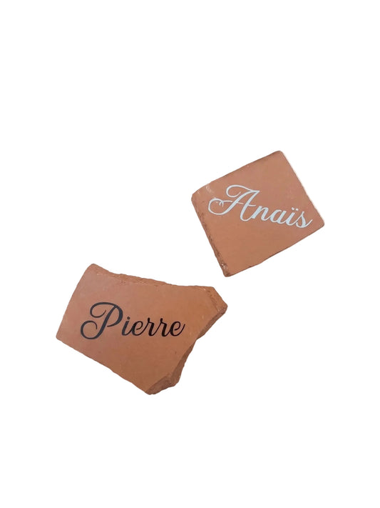 Marque-place en terre cuite